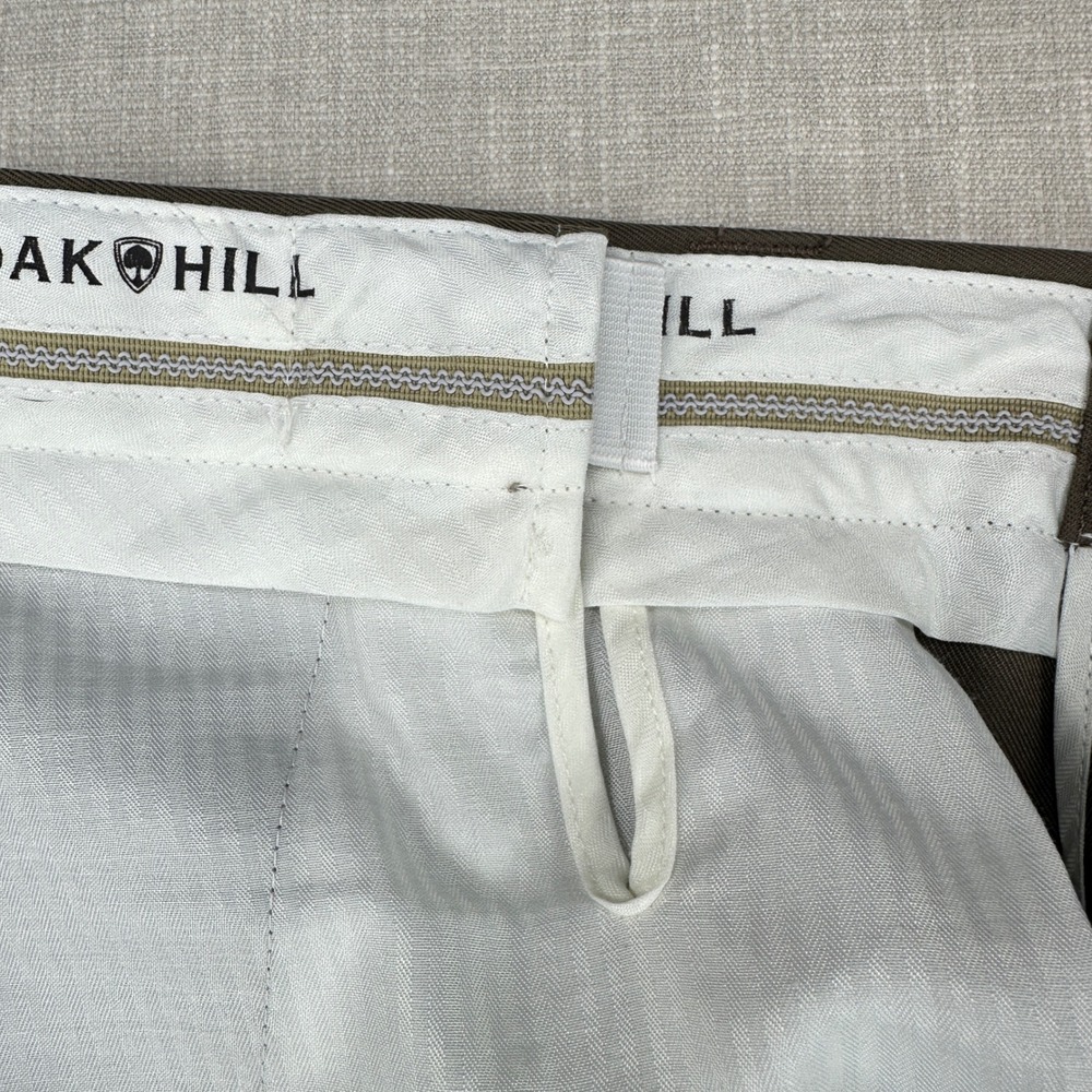 Oak Hill Dress Pants Mens 42x30 Taupe Brown Pleated Front Polyester Trousers - Picture 7 of 12